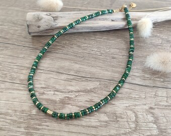 Collier Ethnique Coquillage Heishi Style Surfeur - Longueur 17" - Blanc - Neuf Avec étiquettes