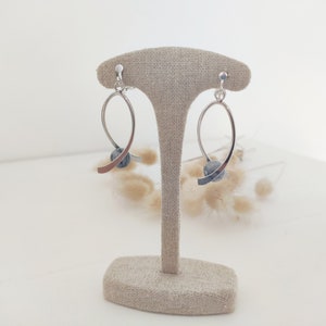 Dangling ear clips, Silver clip earrings, Lapis lazuli or Jasper beads