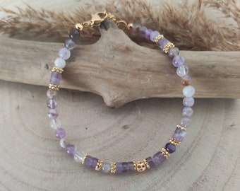 Amethyst bracelet, February birthstone, Purple beads, women's gift, Christmas gift idea