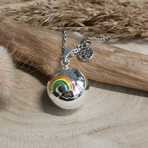 Silver Pregnancy Bola - Rainbow Pregnancy - Tree of Life Pendant  - Maternity Gift for Expecting Moms