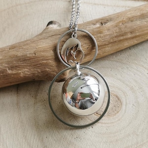 Silver Pregnancy Bola – Mother and Baby Pendant – Soothing Maternity Necklace – Gold or Silver Finish