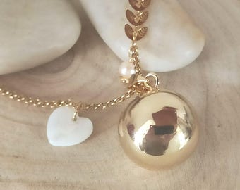 Mother Of Pearl Pregnancy Gift Baby Shower Gift Gold Pregnancy Necklace