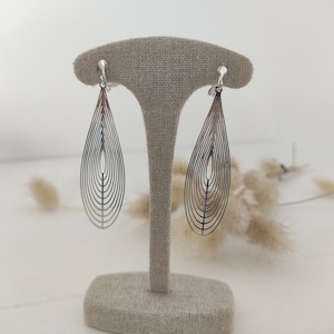 Boucles d'oreilles clips pendants, Longues gouttes pendantes, Clips d'oreilles or image 5