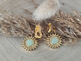 Orecchini A Clip Bello London Britt RG, Placcati Oro Rosa Con Cristalli E Fili Scintillanti, Senza Foro