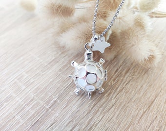 Turtle pregnancy bola silver plated star charm gift for mom to be