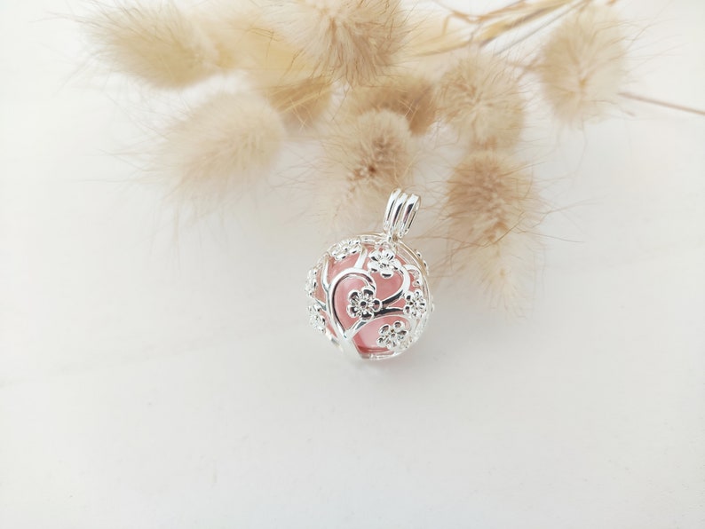 Bola de grossesse or, Arbre de vie, Médaille ange, Chaîne acier doré, Cadeau future maman zdjęcie 8