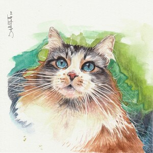 Affiche Chatposter Chataquarelle Chatpeinture Chattableau Etsy France