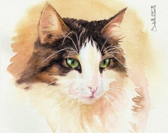 Peinture Chat Etsy