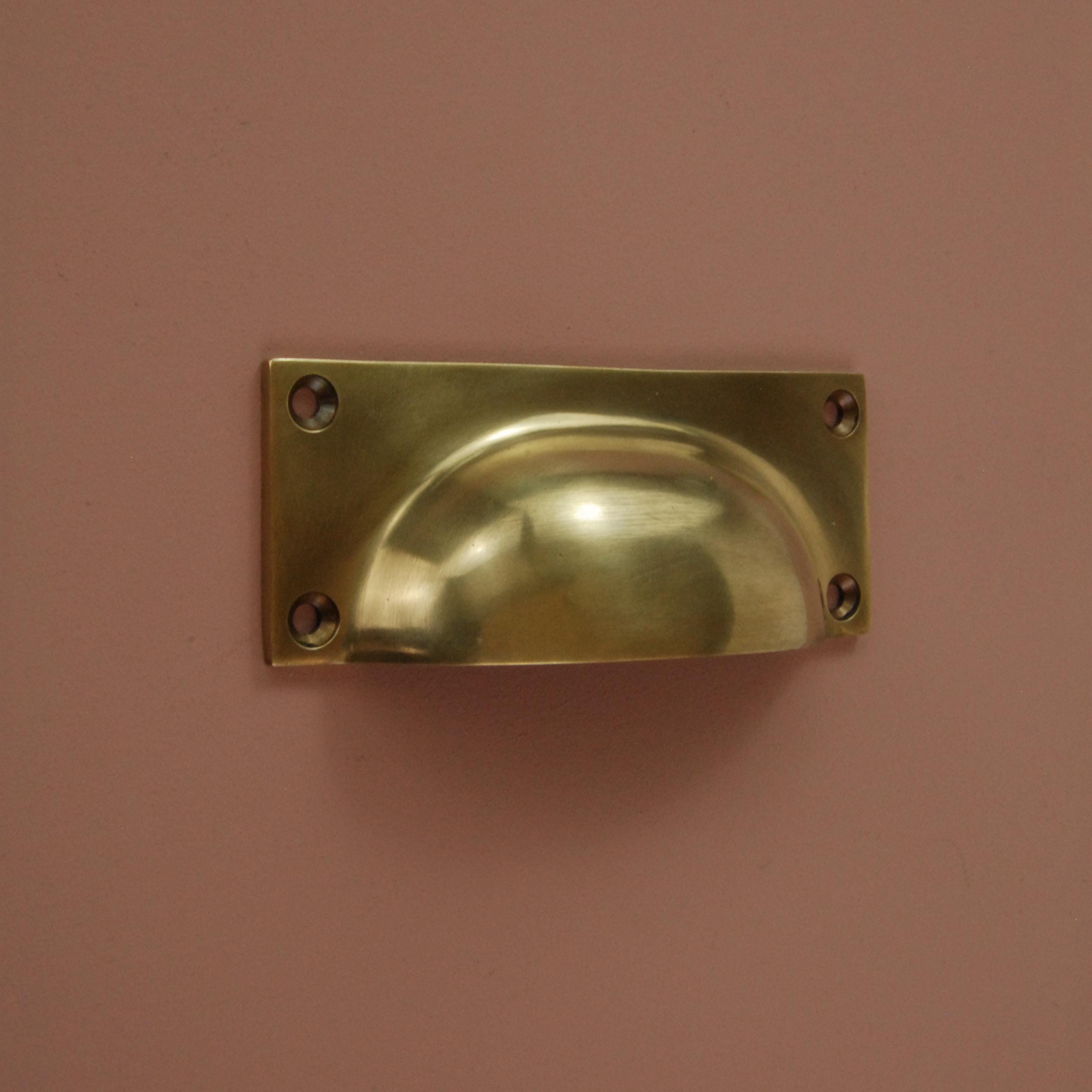 Aged Unlacquered Solid Brass Cabinet Knobs Kitchen Drawer Door Bow D ...