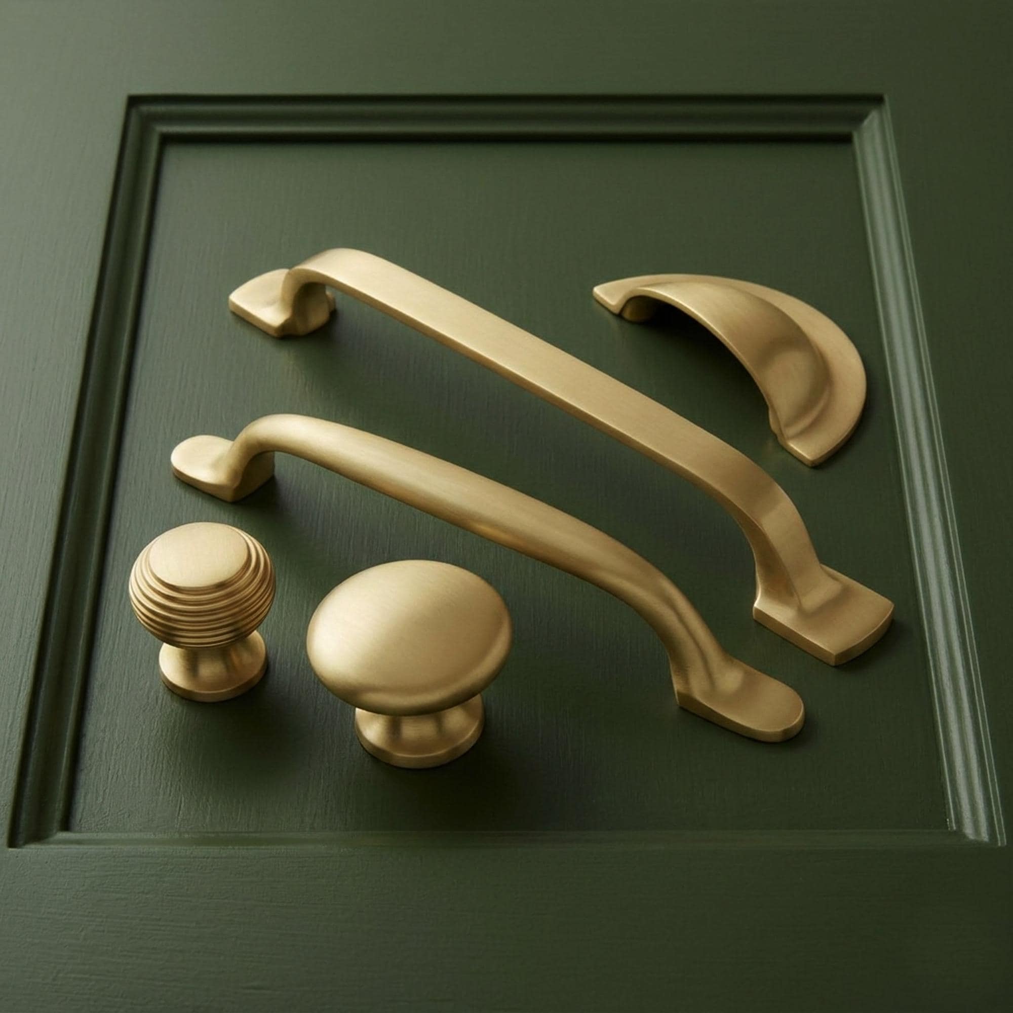 Brushed Satin Solid Brass Cabinet Knobs Kitchen Drawer Door Bow D ...
