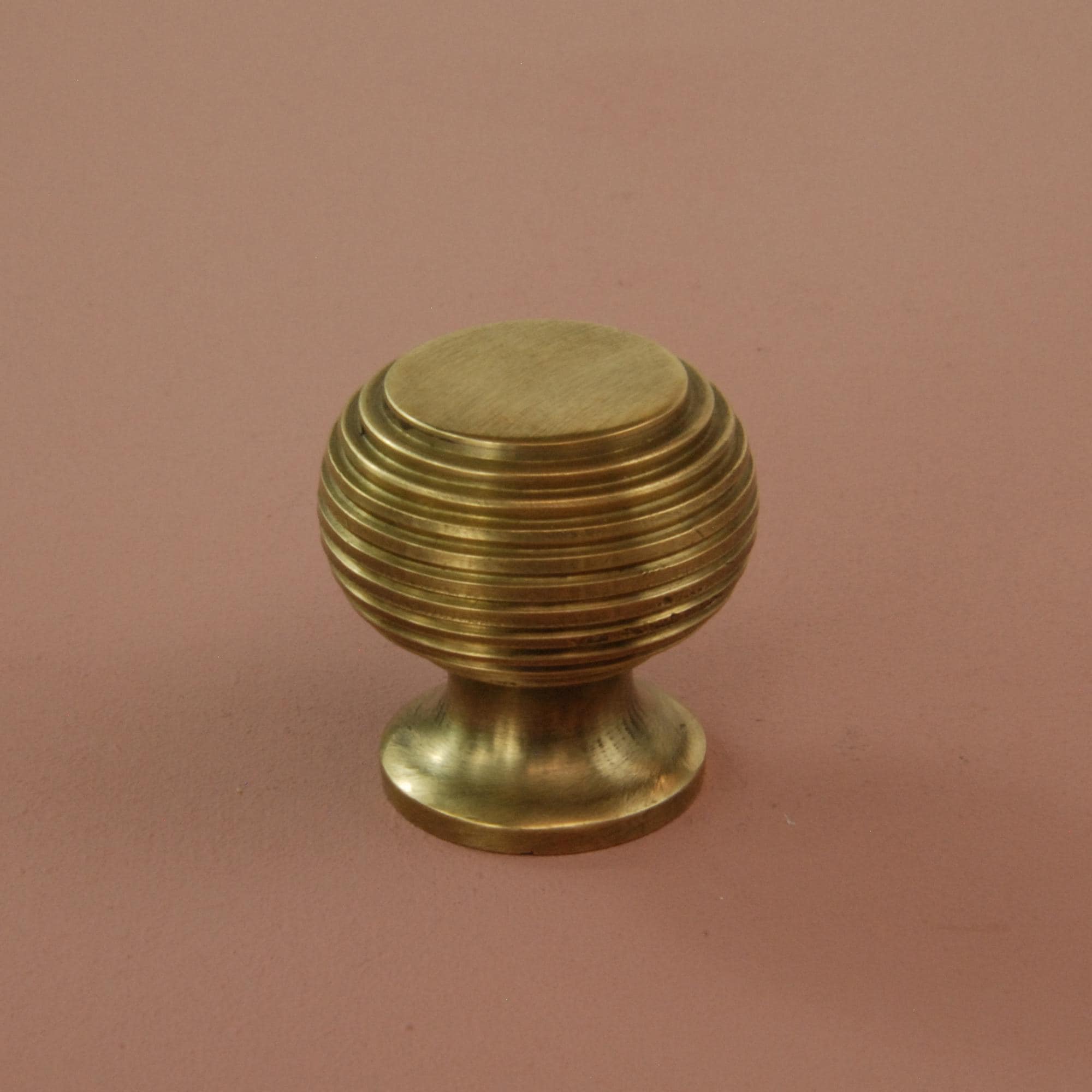 Set of 6 Unlacquered Reeded Solid Brass Knobs Handles Kitchen Door ...