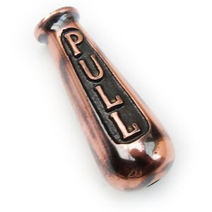 May include: A copper-coloured pull handle with the word "PULL" embossed on the side.