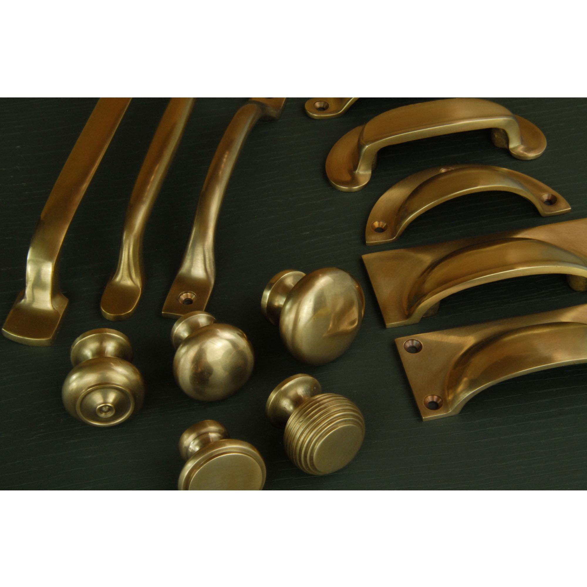 Aged Unlacquered Solid Brass Cabinet Knobs Kitchen Drawer Door Bow D ...