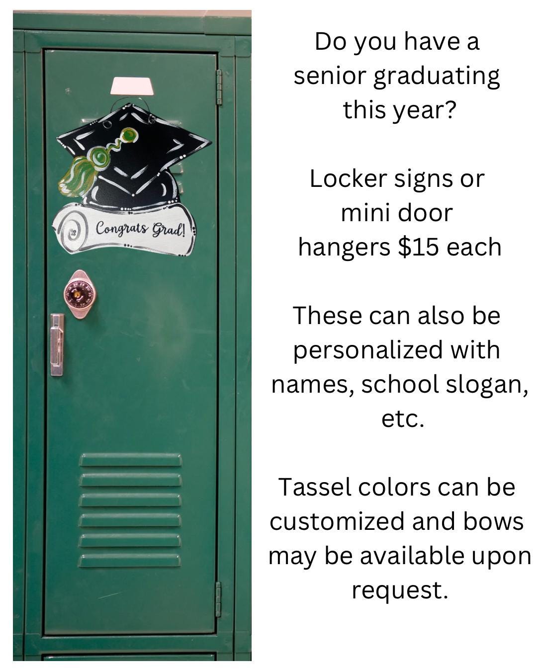 Graduation Locker Sign or Mini Door Hanger - Etsy