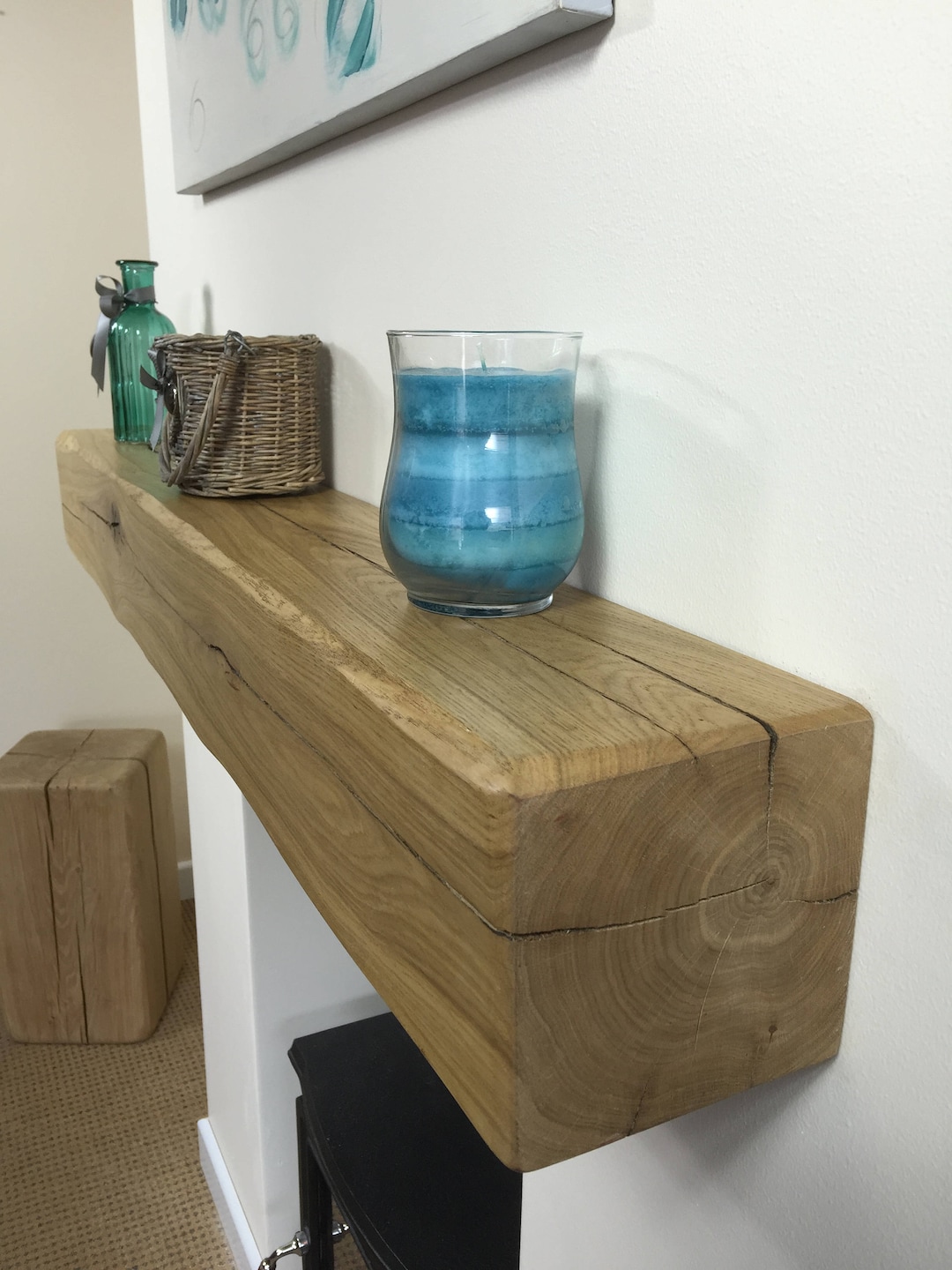 Rustic 10cmx10cm Floating Oak Mantel Shelf Range of Finishes Available Etsy UK