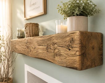 10cmx 10cm Solid Oak Mantel Beam Farmhouse Fireplace Shelf Wooden Mantelpiece Lintel Handmade UK