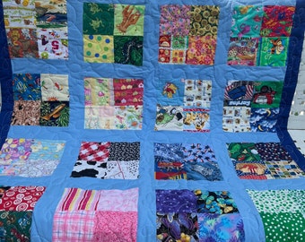 Unique handmade girls baby or toddler quilt.