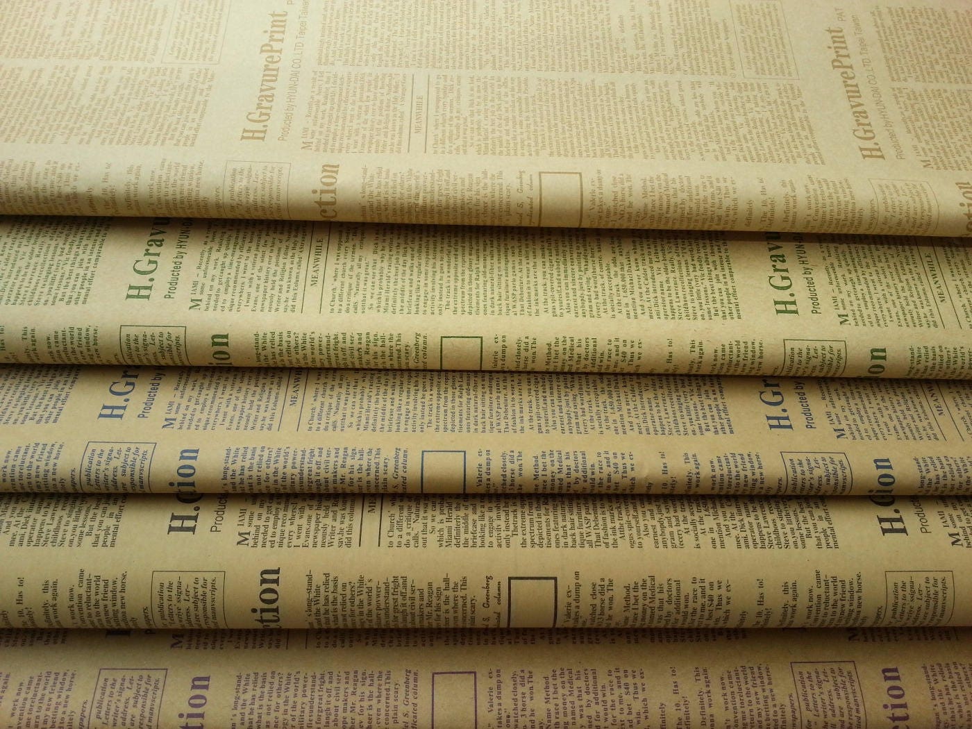 5 Pcs Retro English Newspaper Wrapping Paper Gift Wrapping Etsy