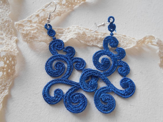 lace spiral earrings