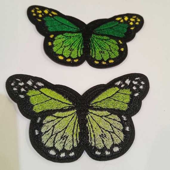 embroidered patch embroidered badge set of two butterflies