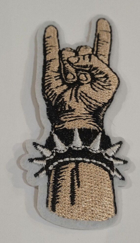 rock n' roll hand embroidered patch
