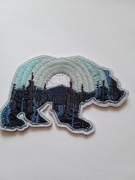 polar bear embroidered patch iron-on embroidered badge