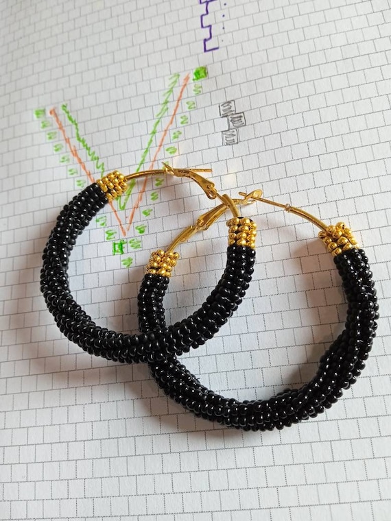 Creole pearl earrings miyuki