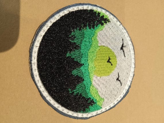 embroidered round badge our beautiful nature