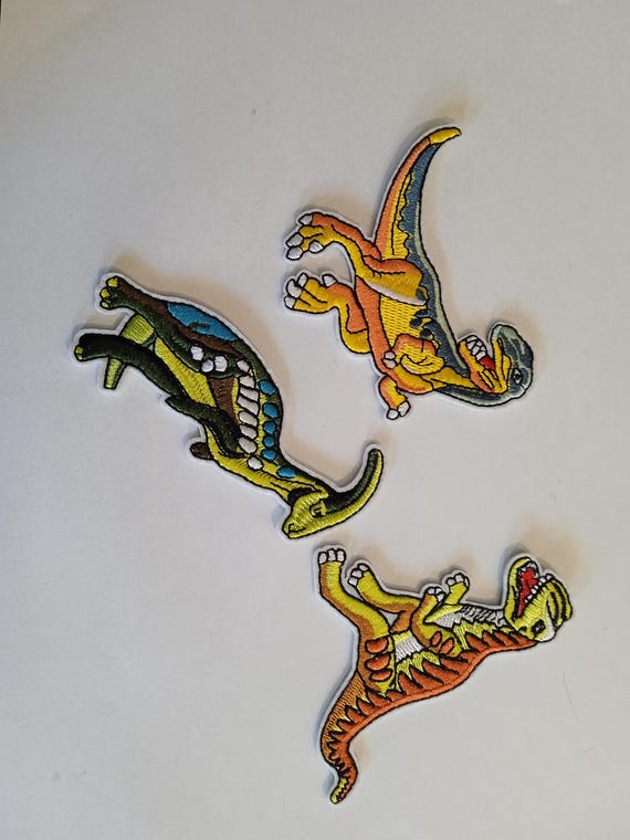embroidered iron-on patch dinosaur collection