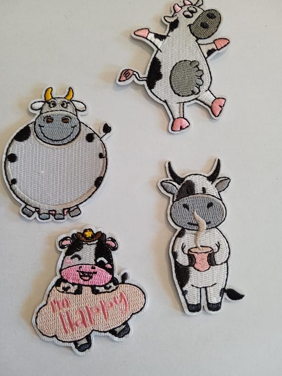 embroidered patch embroidered badge cow collection
