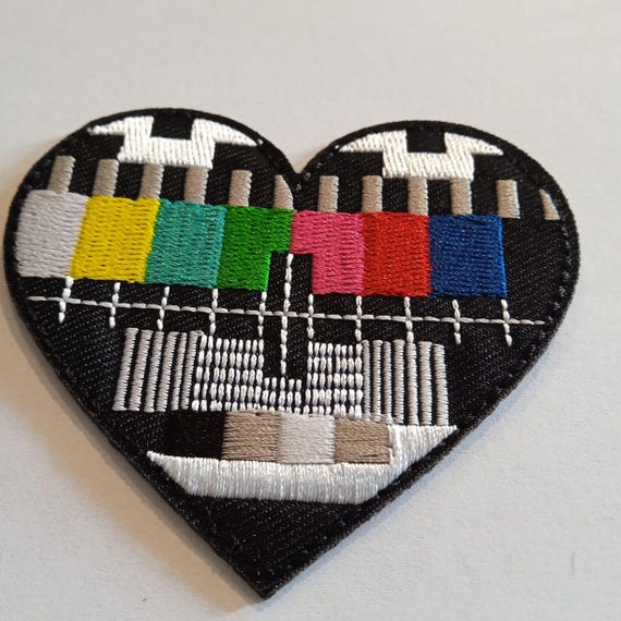 embroidered heart iron-on patch