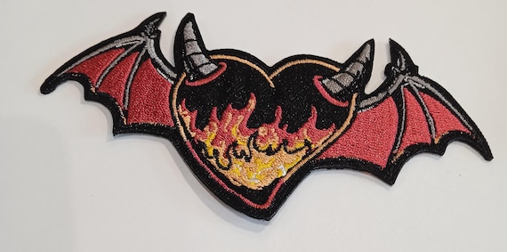 evil heart embroidered patch