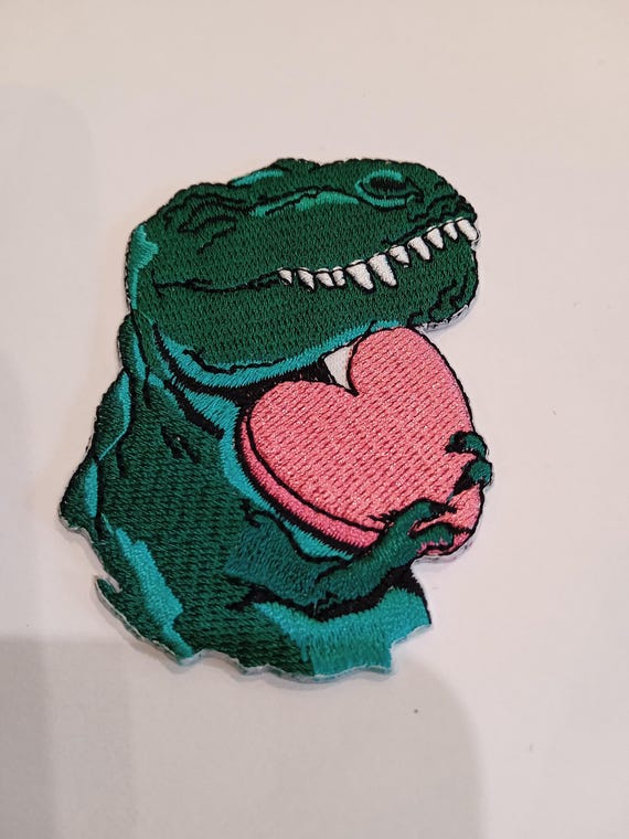 embroidered patch dinosaur badge to sew or embroider