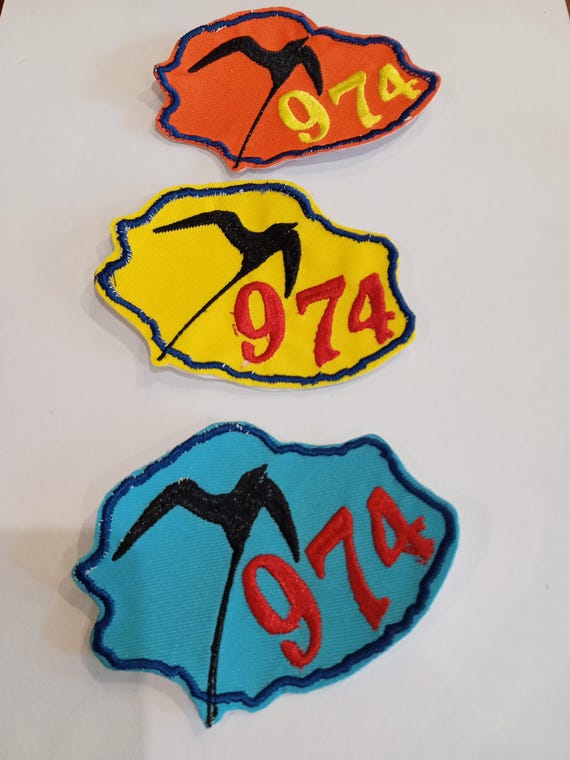 embroidered badge embroidered patch Reunion Island 974