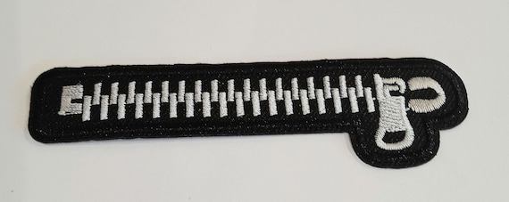 embroidered iron-on zipper patch
