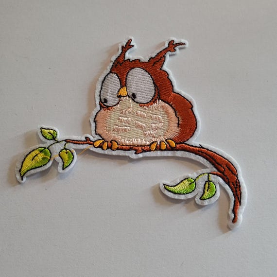 embroidered owl patch