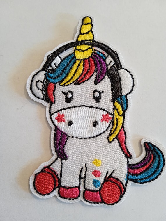 embroidered patch rainbow unicorn embroidered badge