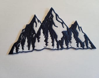 embroidered iron-on patch mountain massif