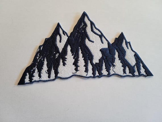 embroidered iron-on patch mountain massif