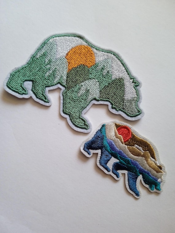 embroidered patch embroidered iron-on badge polar bear and her baby