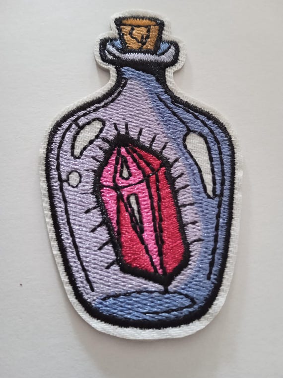 magic bottle iron-on embroidered badge
