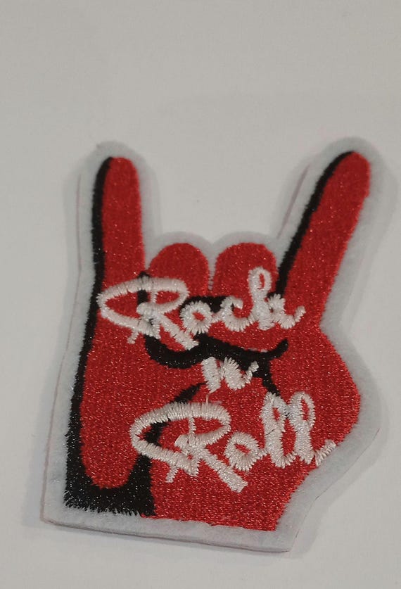 rock n' roll hand embroidered patch