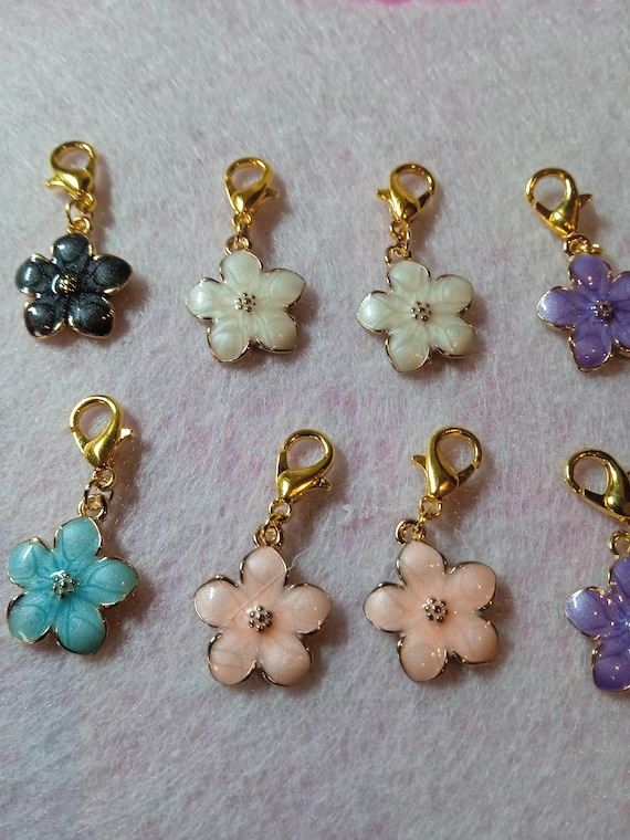 set of 10 flower stitch marker rings