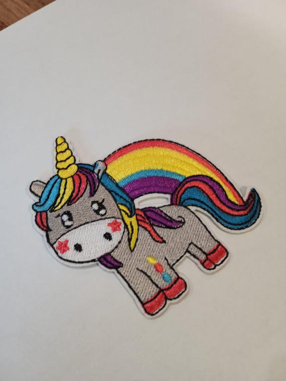 embroidered patch rainbow unicorn embroidered badge