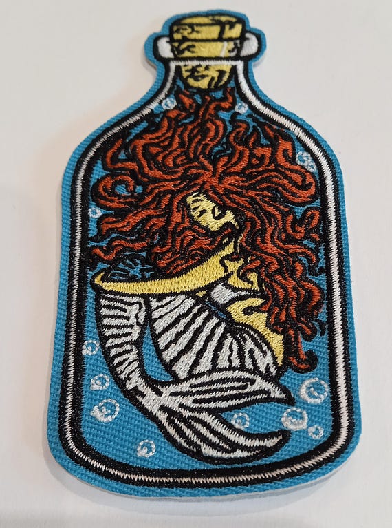 embroidered patch embroidered mermaid badge