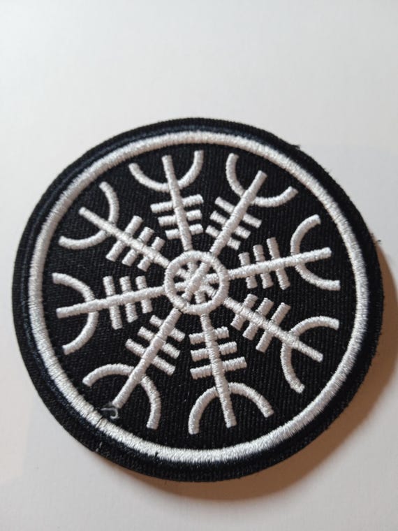 viking compass round velcro patch