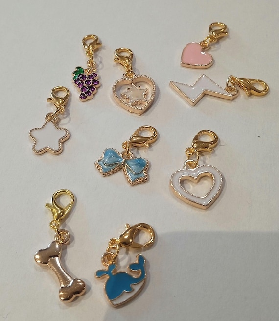 stitch marker rings random pattern set of 9