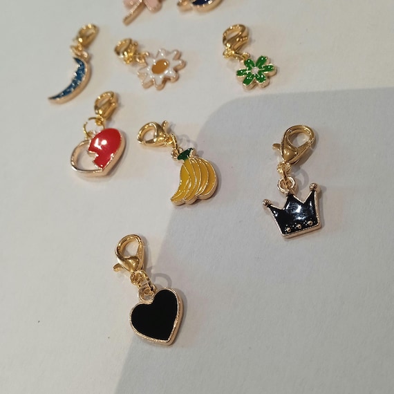 stitch marker rings random pattern set of 9