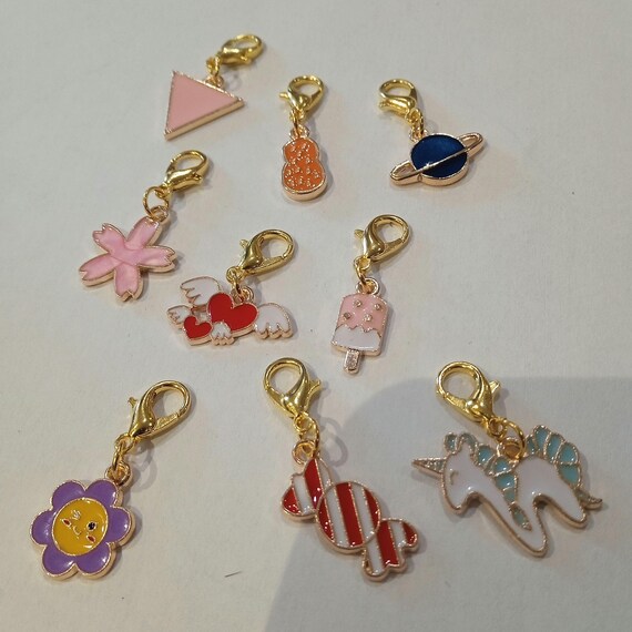 stitch marker rings random pattern set of 9