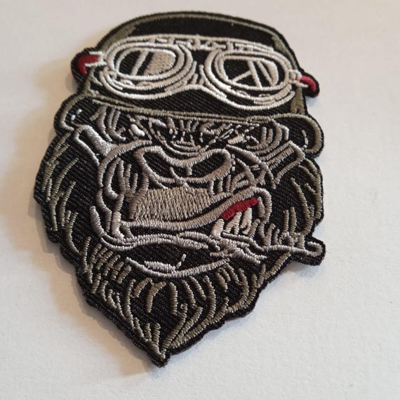 embroidered gorilla iron-on patch
